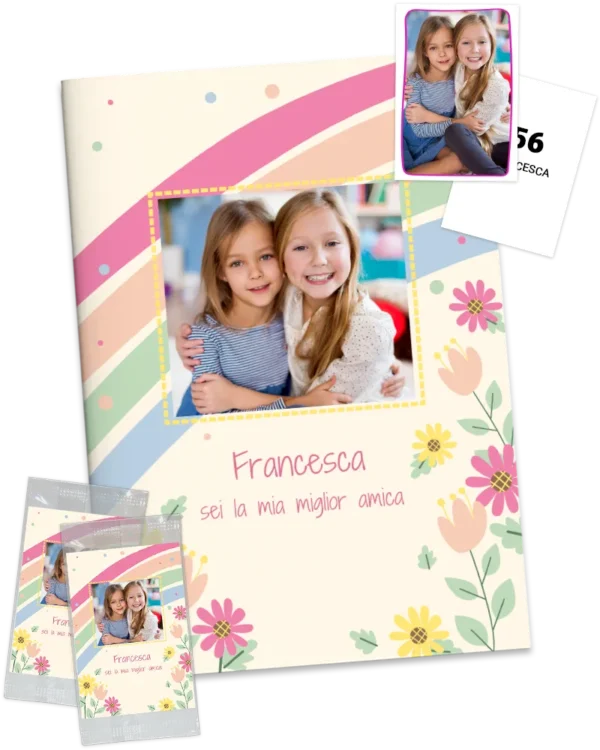 plantilla de álbum con cromos de amistad regalo para amiga