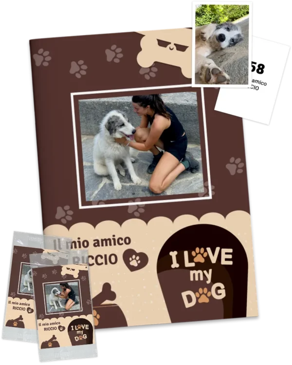 plantilla de álbum con cromos del perro para un recuerdo único