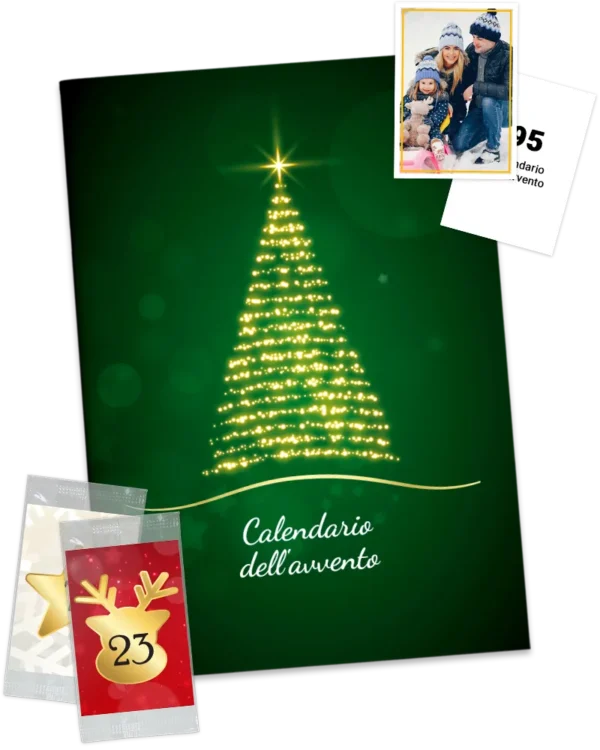 plantilla de álbum de cromos con el calendario de Adviento