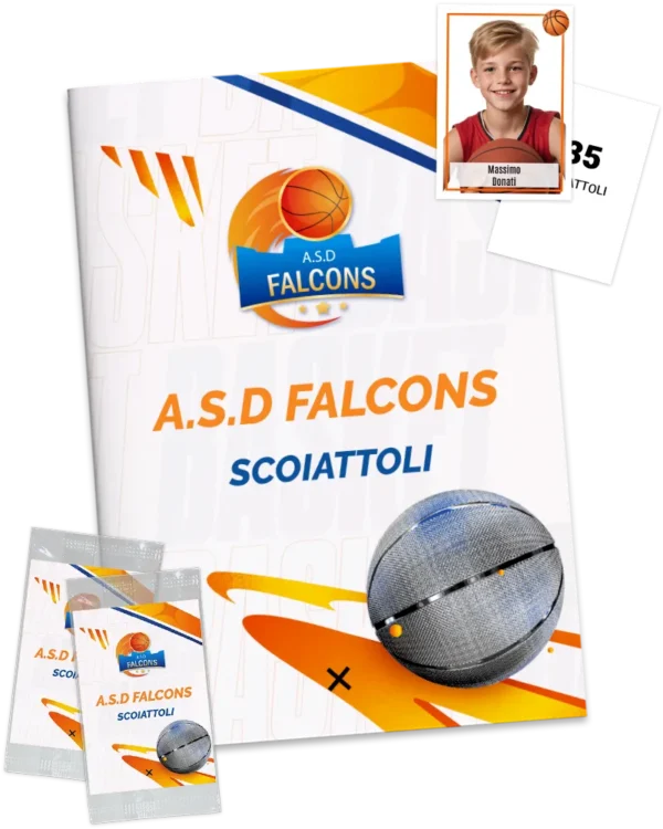 plantilla de álbum de cromos personalizado con fotos del equipo de baloncesto