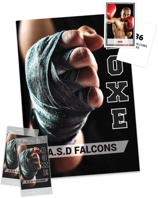 plantilla de álbum de cromos personalizado con fotos del gimnasio de boxeo
