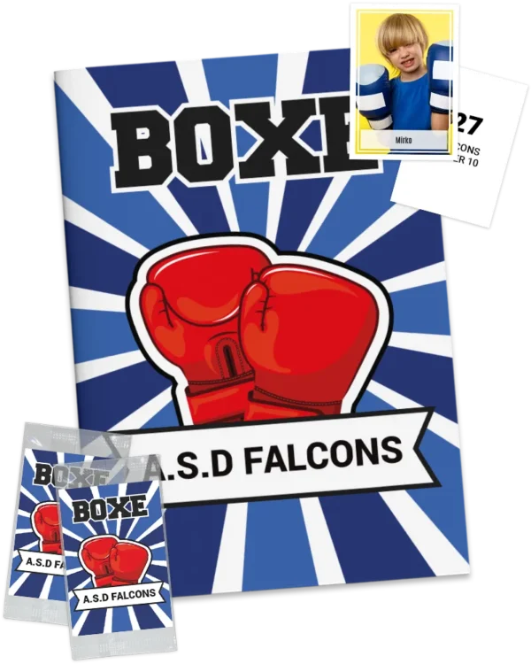 plantilla de álbum de cromos personalizado con fotos del gimnasio de boxeo