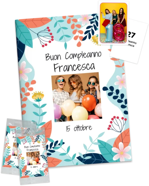 plantilla de álbum de cromos con fotos regalo de cumpleaños