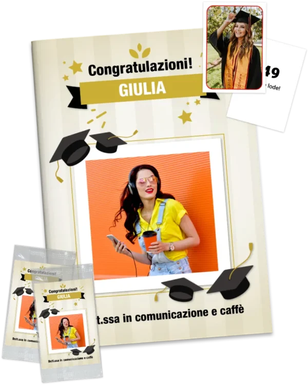 plantilla de álbum de cromos con fotos del graduado regalo graduación