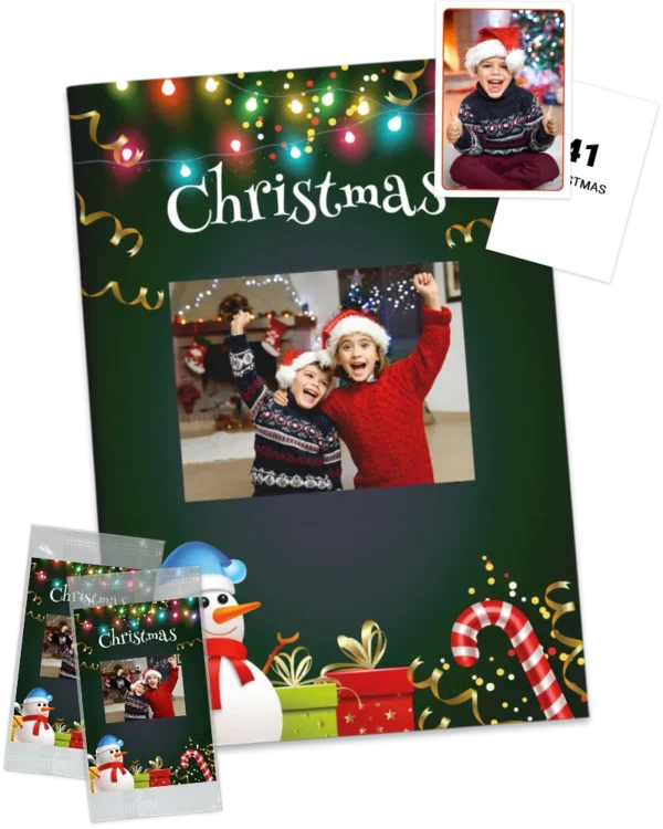 plantilla de álbum de cromos personalizado con fotos como regalo de Navidad