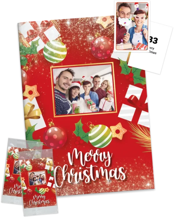 plantilla de álbum de cromos personalizado con fotos como regalo de Navidad