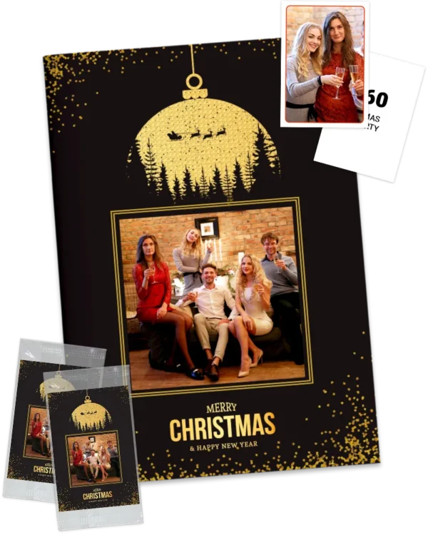 plantilla de álbum de cromos personalizado con fotos como regalo de Navidad