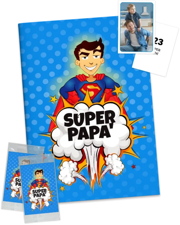 plantilla de álbum de cromos con fotos de papá regalo día del padre