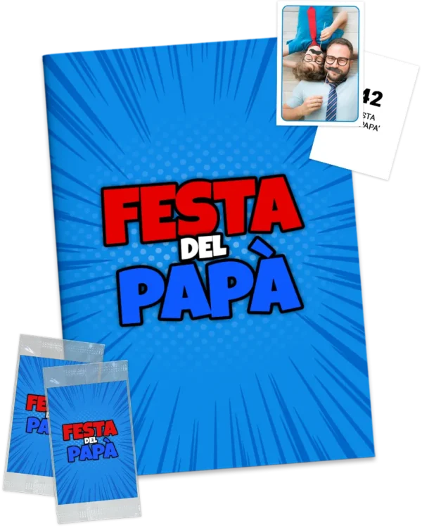plantilla de álbum de cromos con fotos de papá regalo día del padre