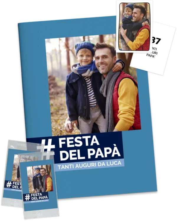 plantilla de álbum de cromos con fotos de papá regalo día del padre