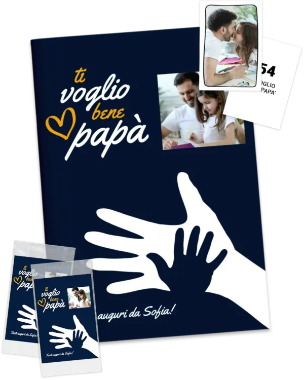 plantilla de álbum de cromos con fotos de papá regalo día del padre