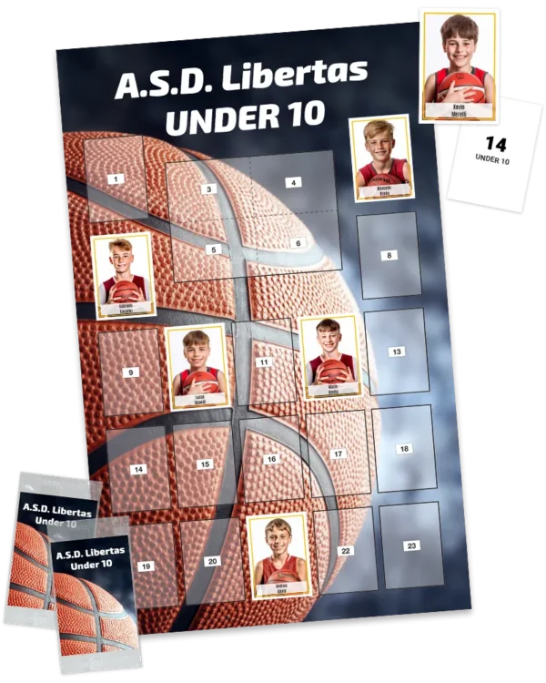 plantilla de póster de cromos personalizado con fotos del equipo de fútbol