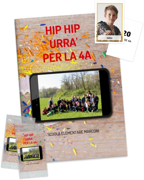 plantilla de álbum de cromos personalizado con fotos de los alumnos para un regalo único