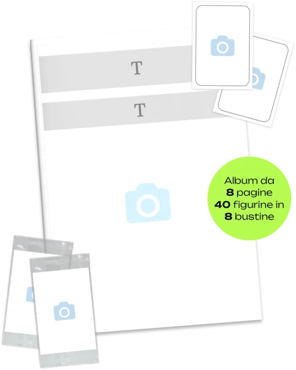 Plantilla de álbum de cromos personalizado con tus fotos para un regalo emocionante