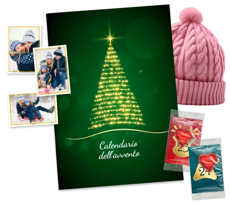 calendario de Adviento con el álbum de cromos personalizado con tus fotos