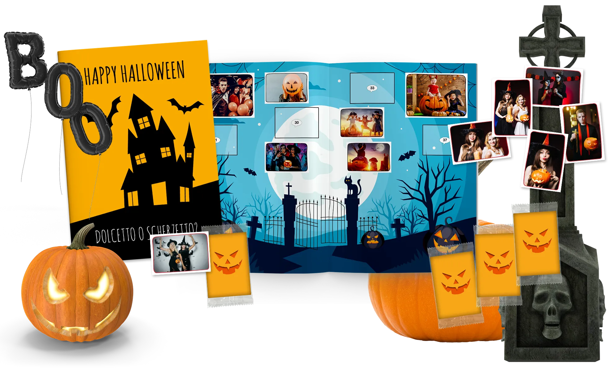 álbum de cromos de Halloween una fiesta de miedo