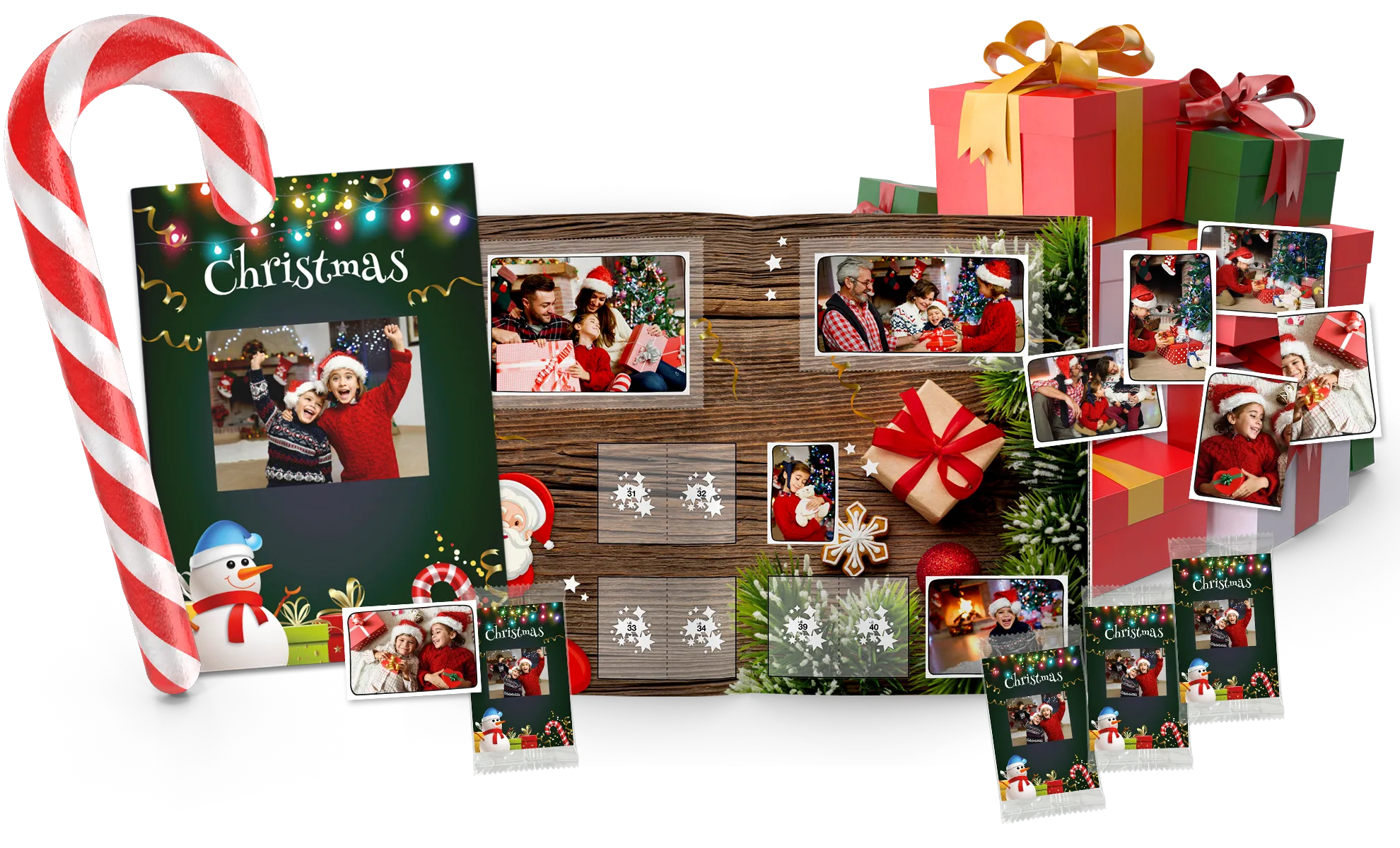 álbum de cromos de Navidad personalizado con tus fotos