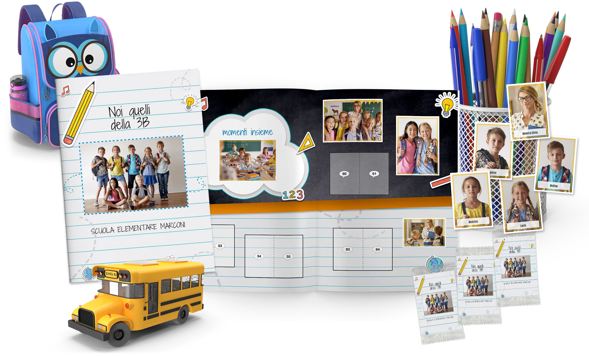 Álbumes de cromos escolares personalizados con fotos