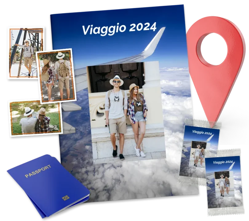 Álbum de figuritas de viaje personalizado con tus fotos de recuerdo