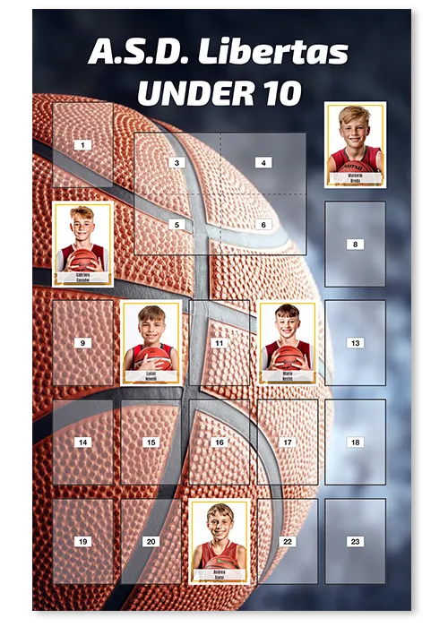 póster de cromos con tus fotos para el equipo o classe escolar