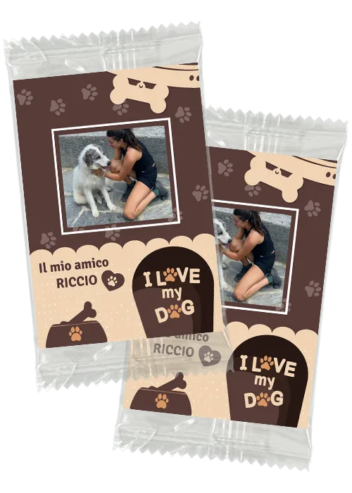 sobres de cromos personalizados con las fotos de su cachorro perro