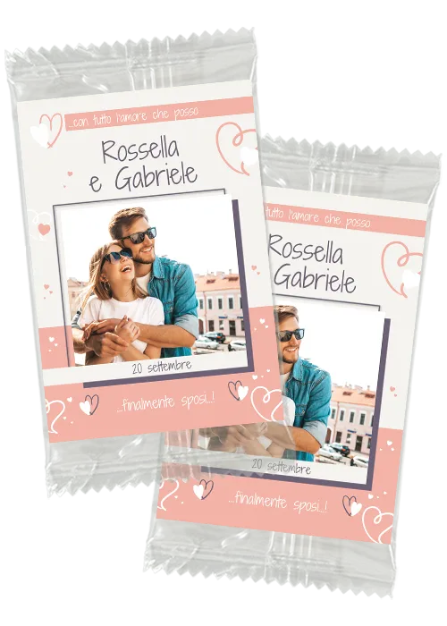bustine di figurine personalizzato con le foto degli sposi regalo matrimonio festa amici foto